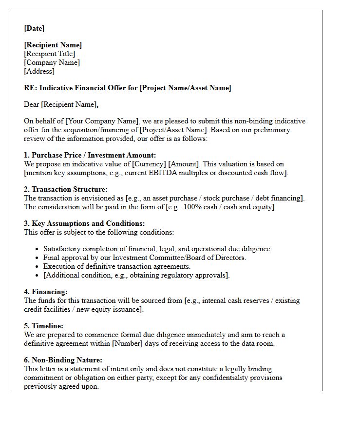 Indicative Financial Offer Letter