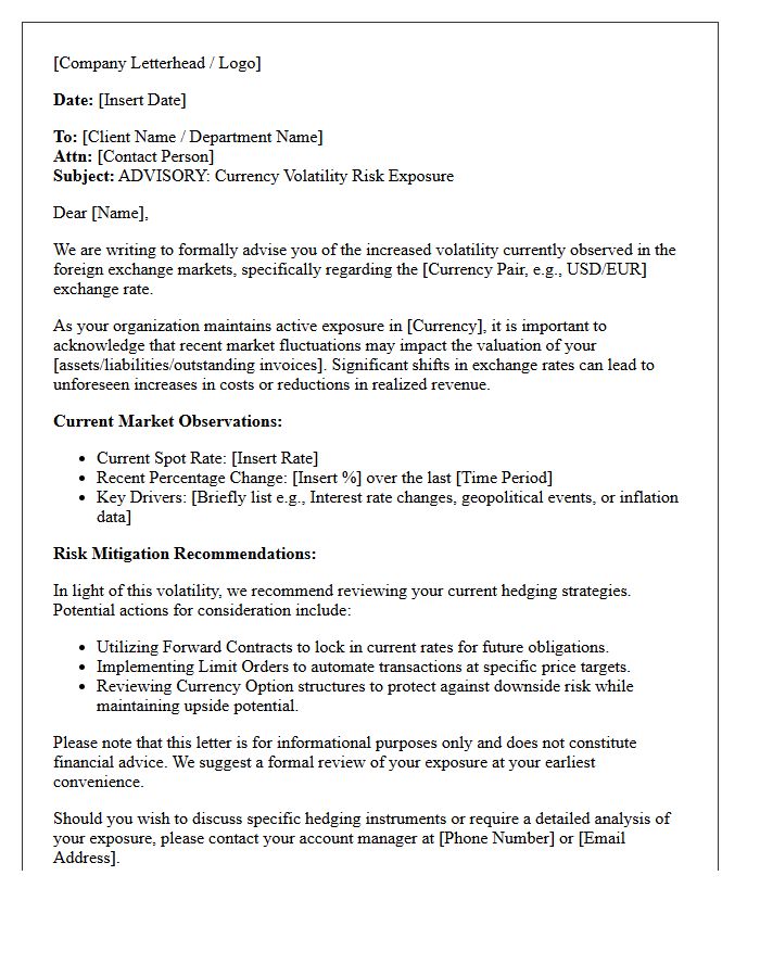 Currency Volatility Risk Exposure Advisory Letter