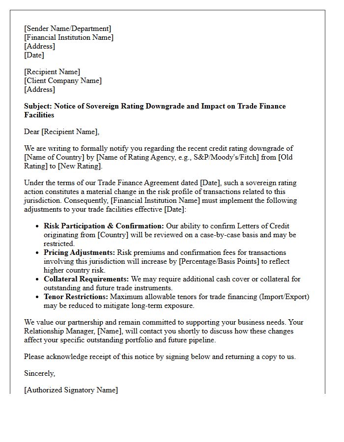 Sovereign Downgrade Trade Finance Risk Letter