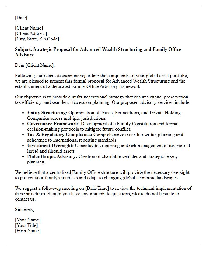 Advanced Wealth Structuring and Family Office Advisory Letter