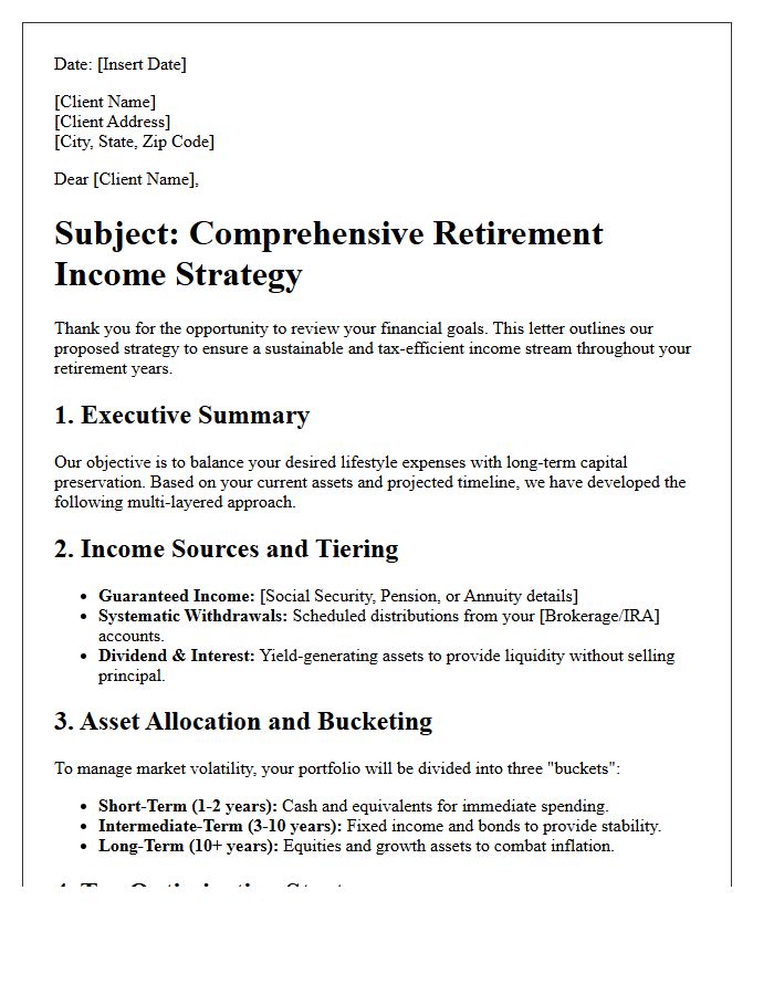 Comprehensive Retirement Income Strategy Advisory Letter