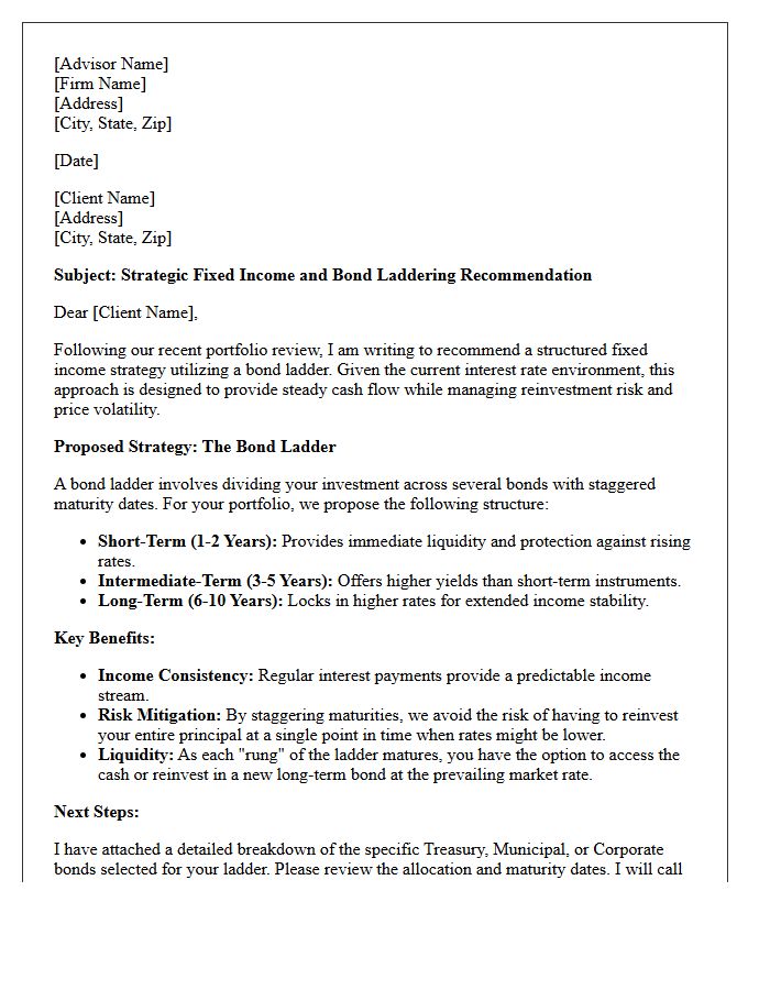 Fixed Income and Bond Laddering Advisory Letter