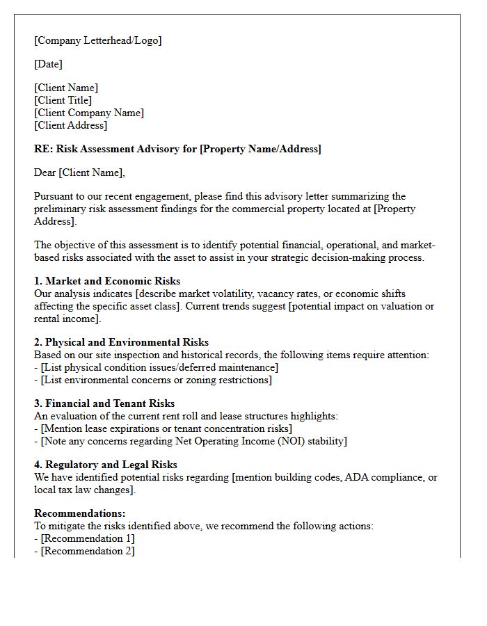 Commercial Real Estate Risk Assessment Advisory Letter