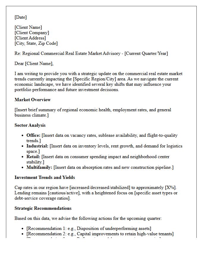 Regional Commercial Real Estate Market Advisory Letter