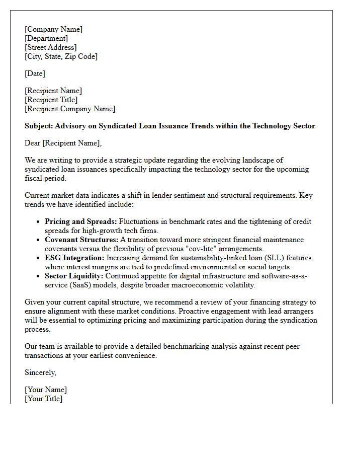 Technology Sector Syndicated Loan Issuance Trend Advisory Letter