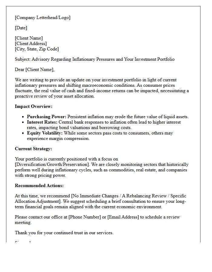 Inflationary Pressure Portfolio Impact Advisory Letter