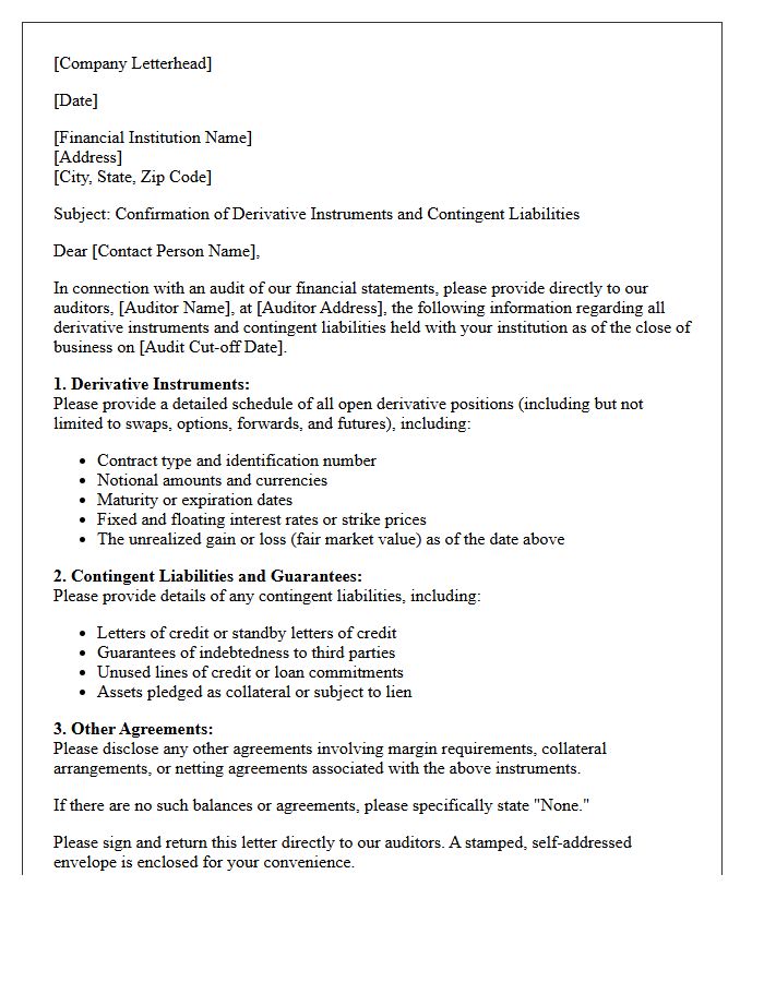 Derivative Instrument Contingent Liability Audit Letter