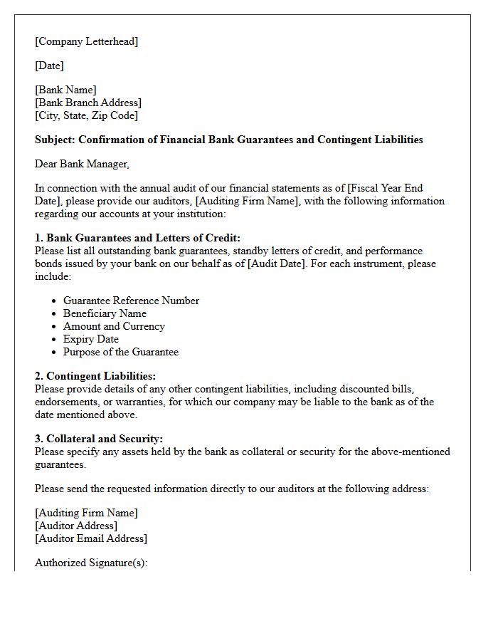 Financial Bank Guarantee Contingent Liability Audit Letter