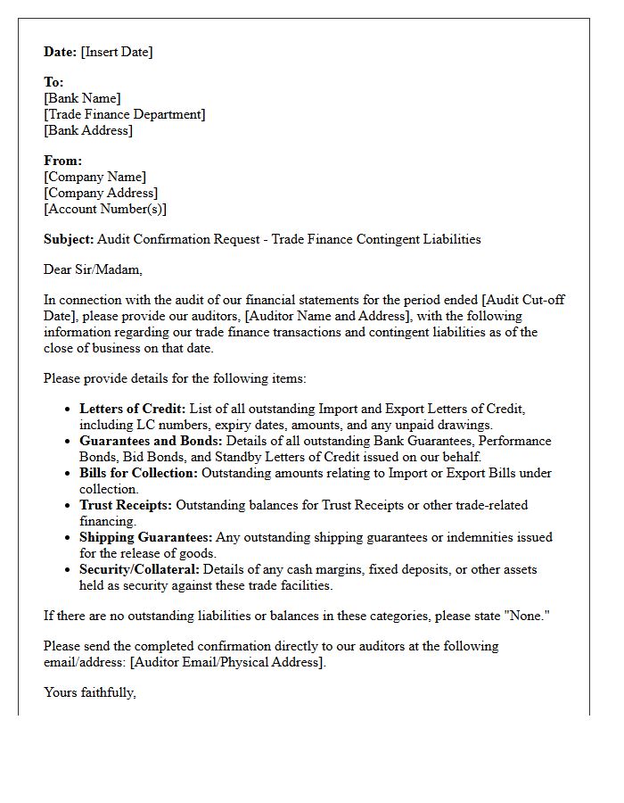 Trade Finance Contingent Liability Audit Letter
