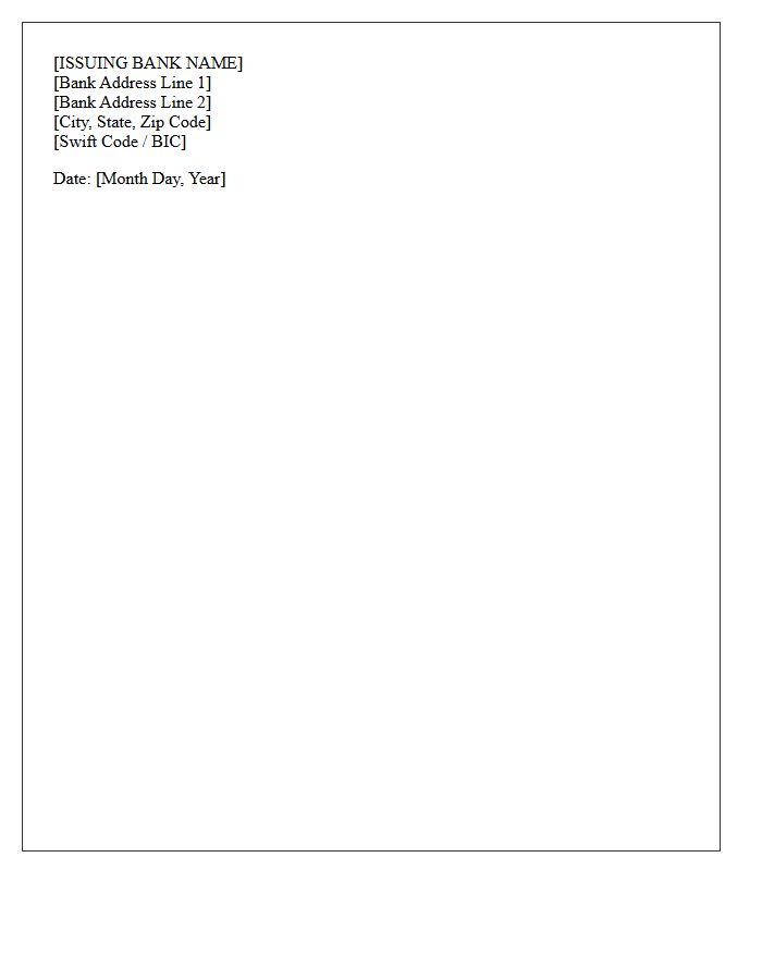Issuing Bank Letterhead and Date of Letter