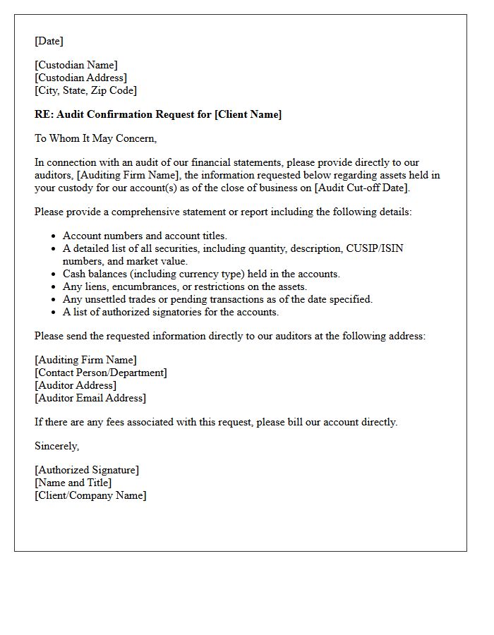 Third-Party Custodian Audit Confirmation Letter