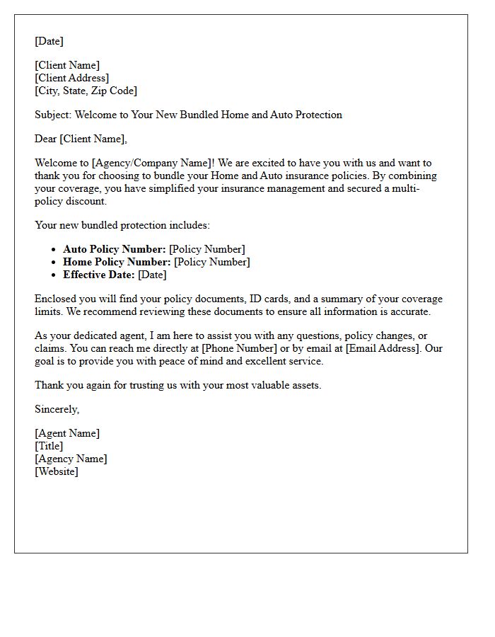 Introduction Letter for Bundled Home and Auto Policyholders