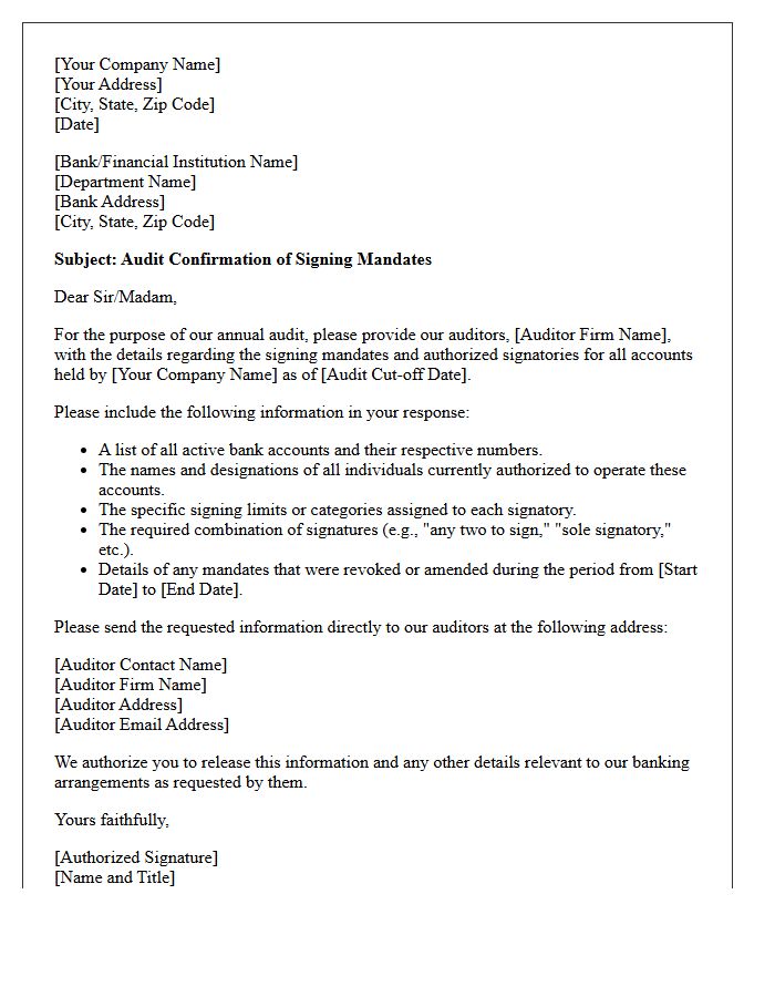 Mandate Audit Confirmation Letter