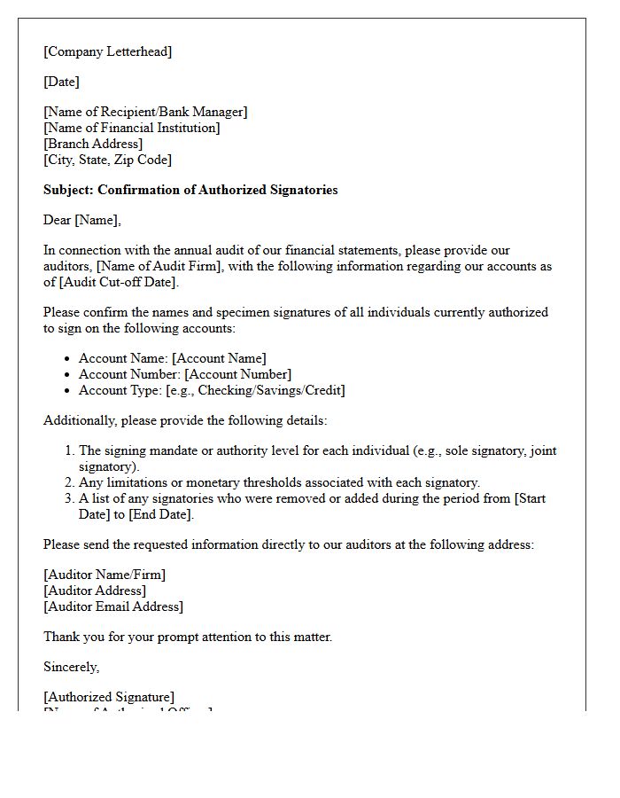 Signatory Audit Confirmation Letter