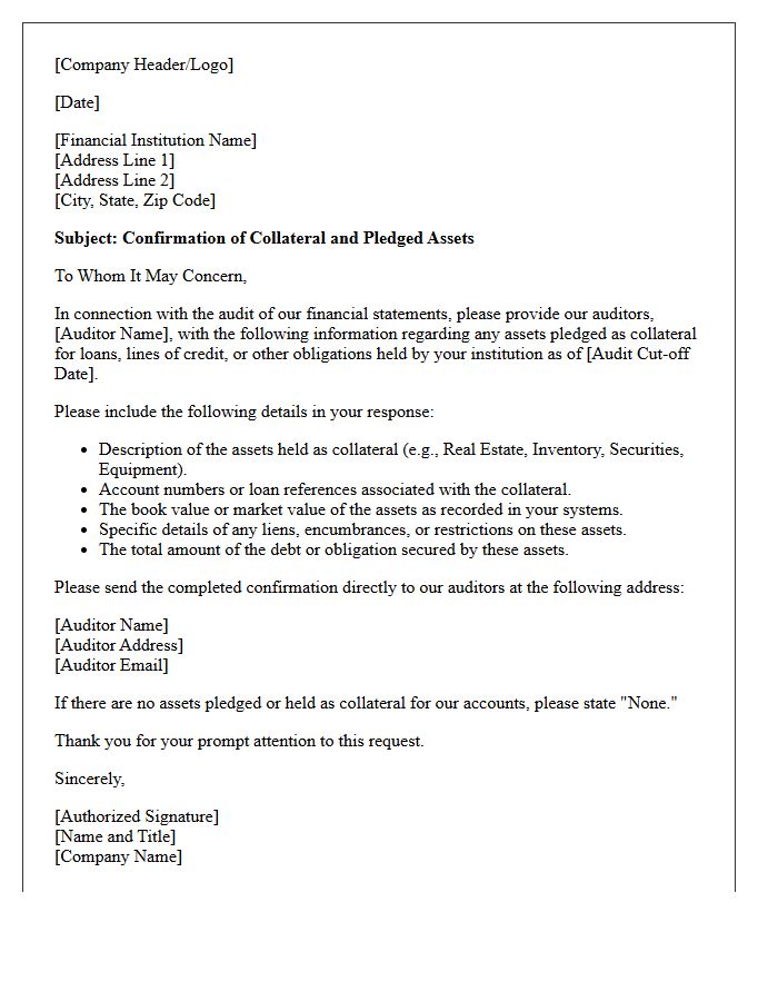 Collateral and Pledged Asset Audit Confirmation Letter