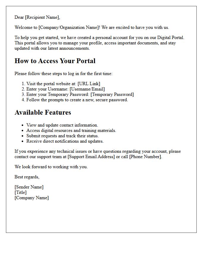 Welcome Letter and Digital Portal Access Guide