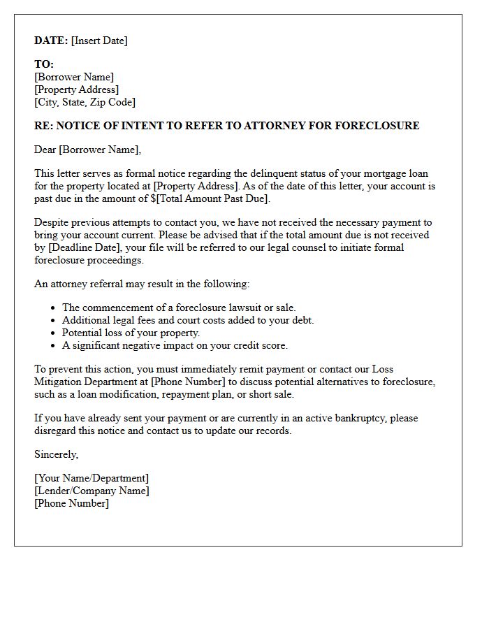 Attorney Referral Foreclosure Warning Letter