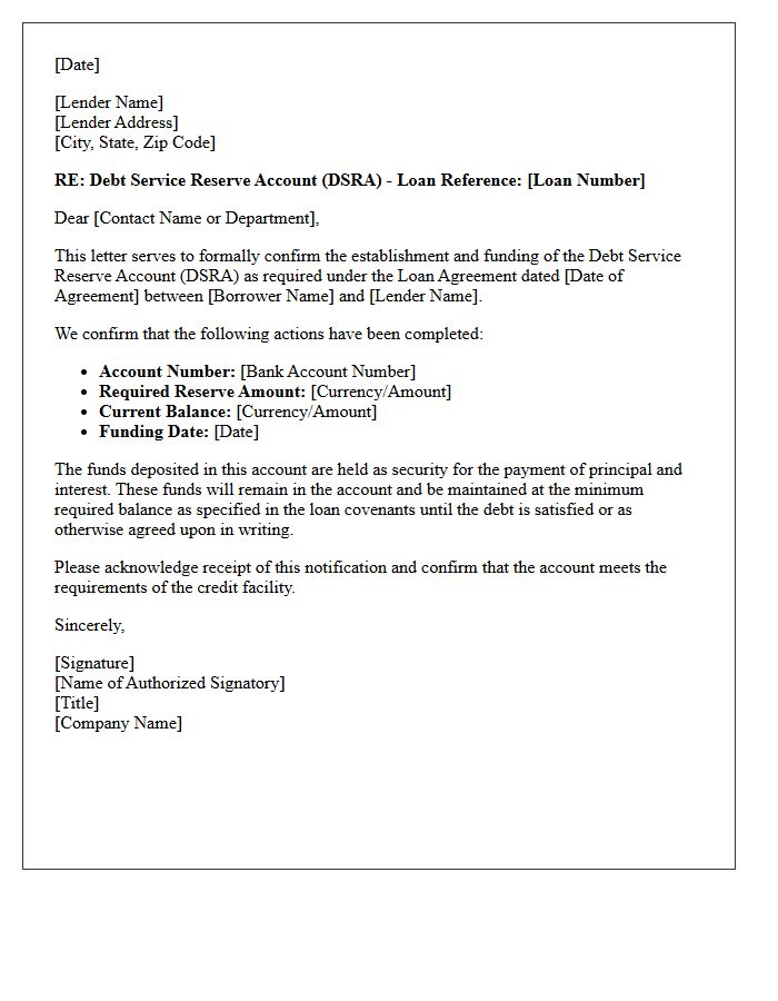 Debt Service Reserve Letter