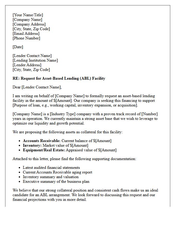 Asset-Based Lending Borrowing Request Letter