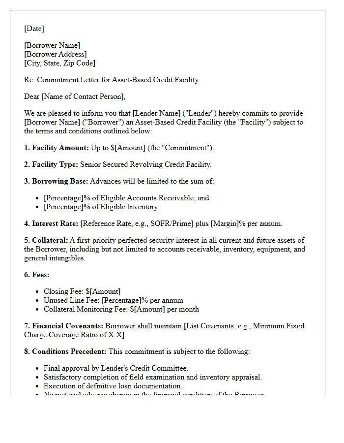 Asset-Based Lending Commitment Letter