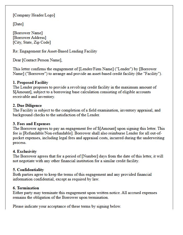 Asset-Based Lending Engagement Letter