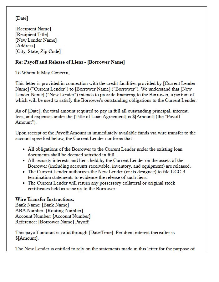 Asset-Based Lending Payoff Reliance Letter