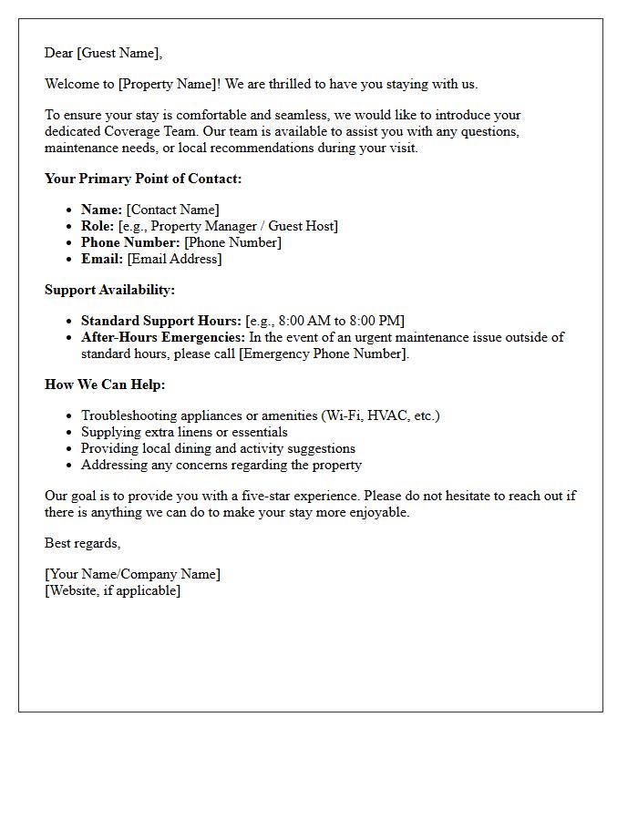 Welcome Letter Introducing Your Short-Term Rental Coverage Team