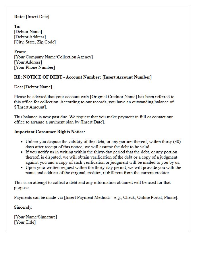Standard Initial Debt Collection Letter