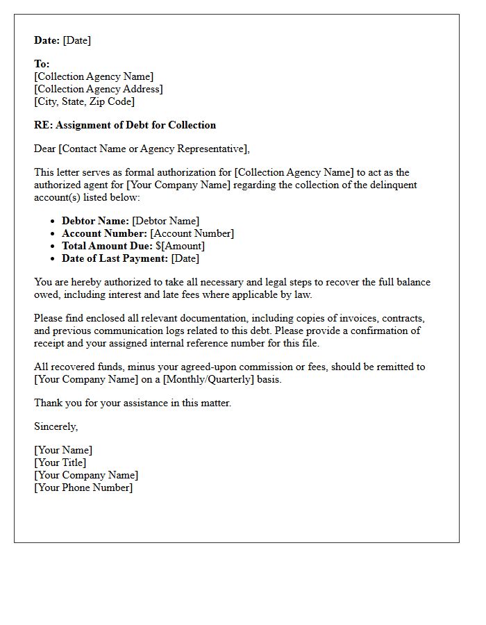 Third-Party Collection Assignment Letter