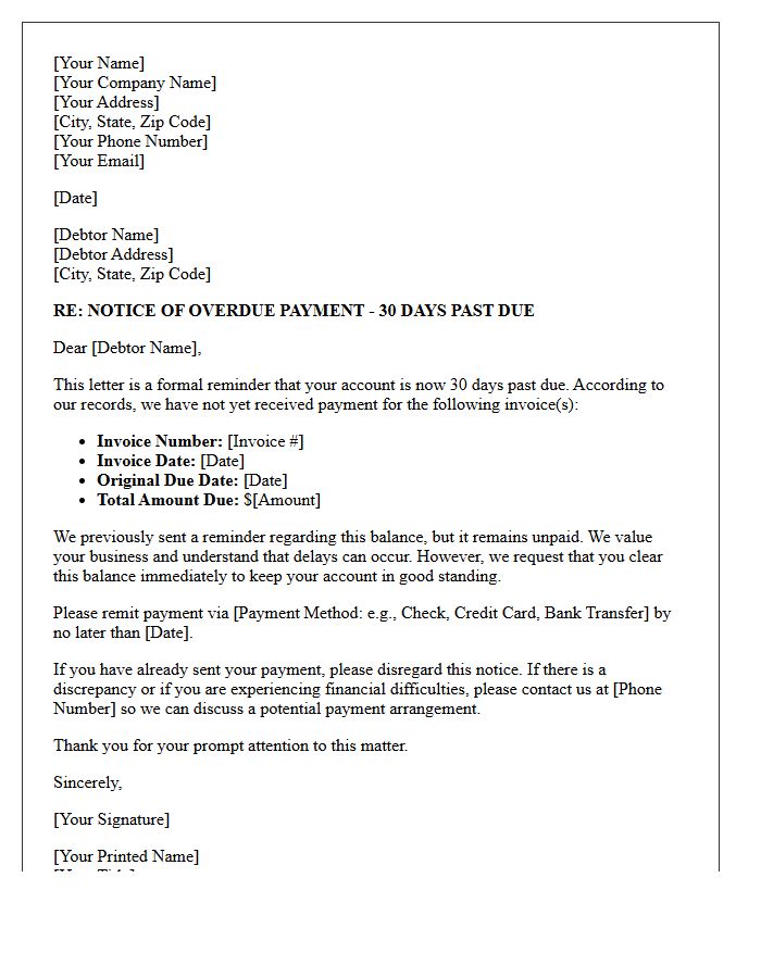 Thirty-Day Late Payment Demand Letter