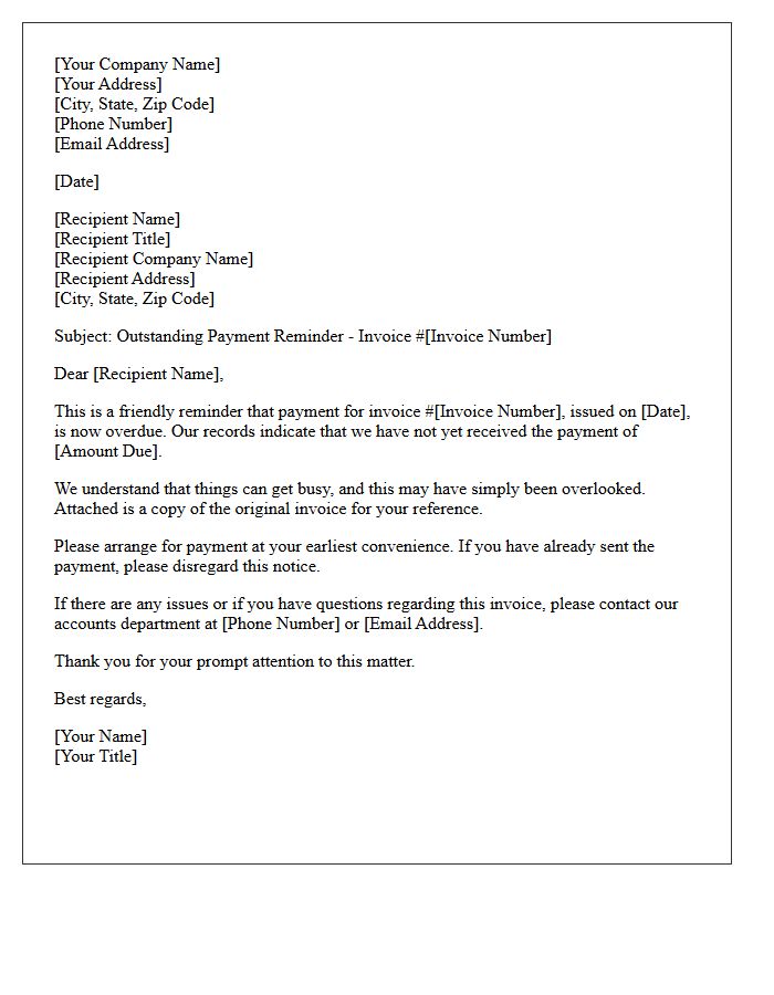 Business to Business Unpaid Invoice Reminder Letter