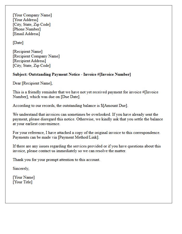Initial Notice of Overdue Business Invoice Letter