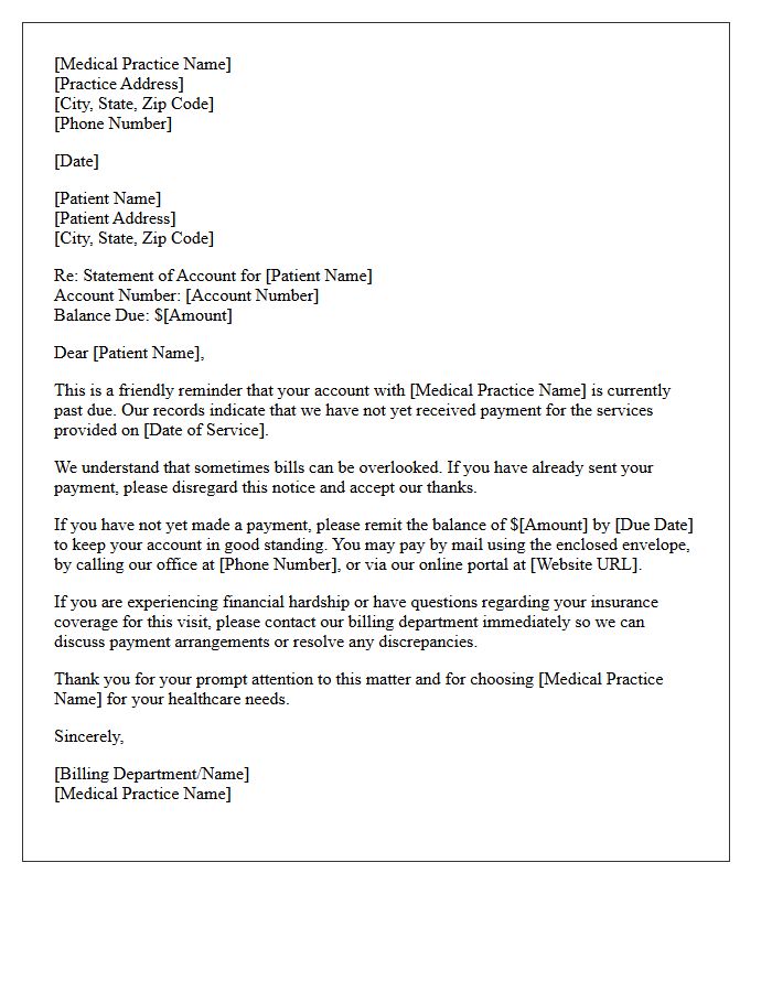 Medical Practice Past Due Initial Collection Letter