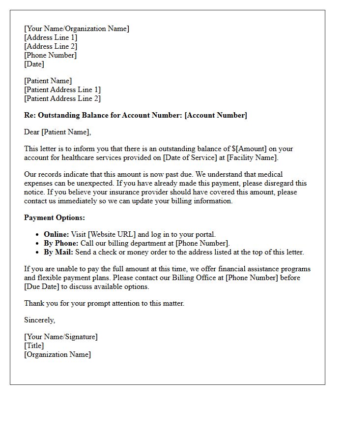 Patient Healthcare Debt Initial Contact Letter