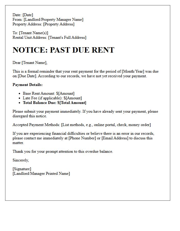 First Notice of Late Rent Demand Letter