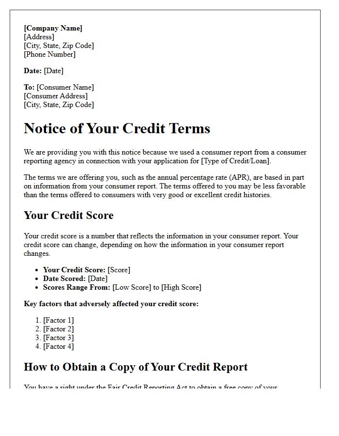 Tiered Pricing Method Risk-Based Pricing Notice Letter