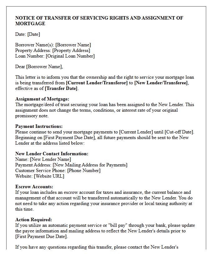 Mortgage Loan Sale and Assignment Letter