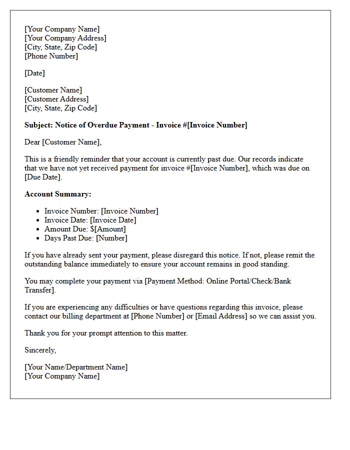 First Stage Delinquency Notification Letter