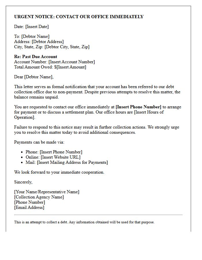 Contact Our Debt Collection Office Immediately