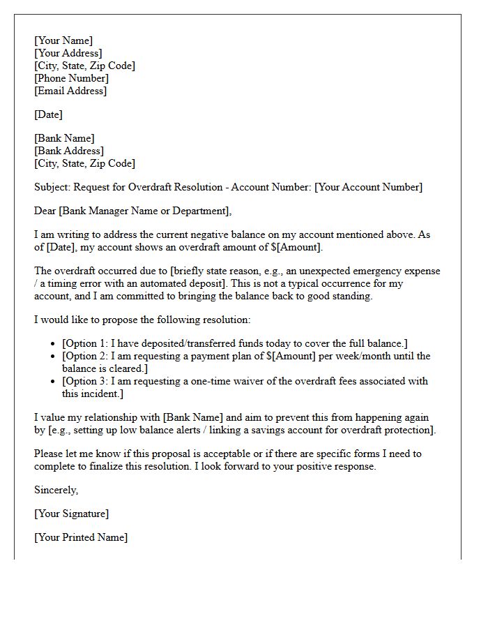 Retail Banking Overdraft Resolution Letter