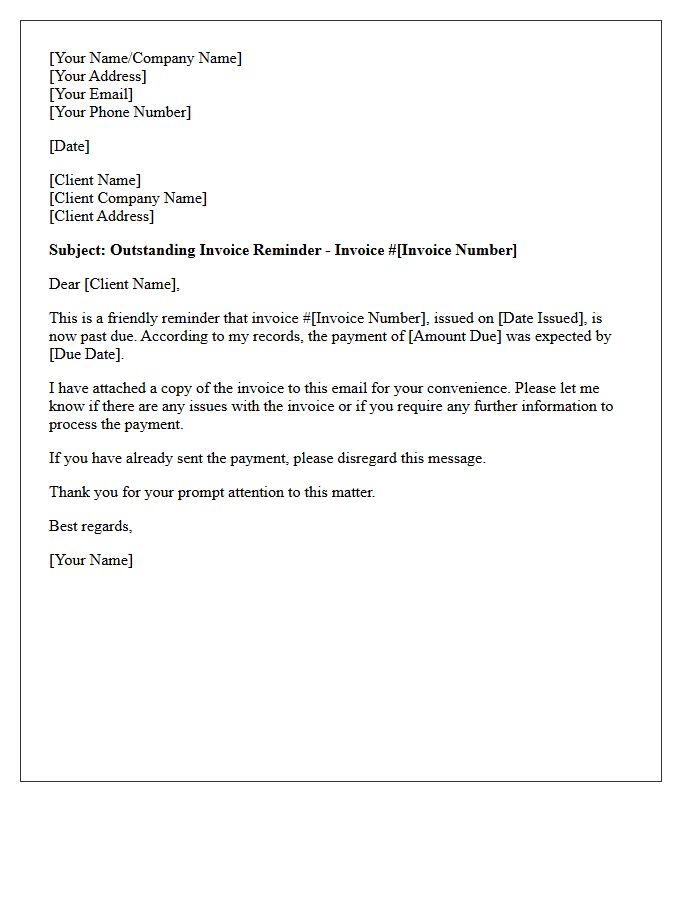 Independent Contractor Unpaid Invoice Initial Reminder Letter