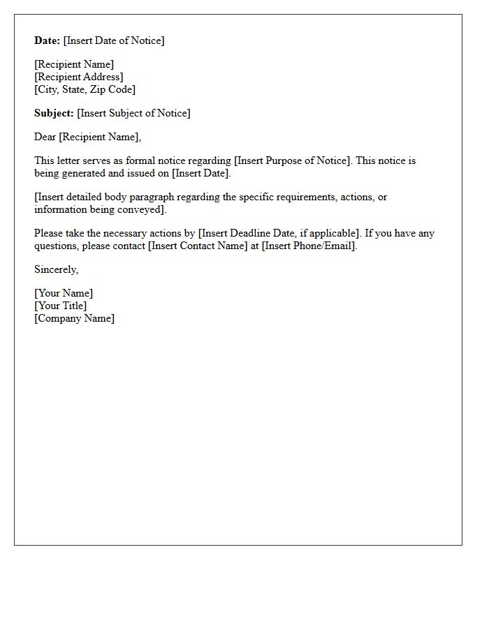 Date of Notice Letter Generation