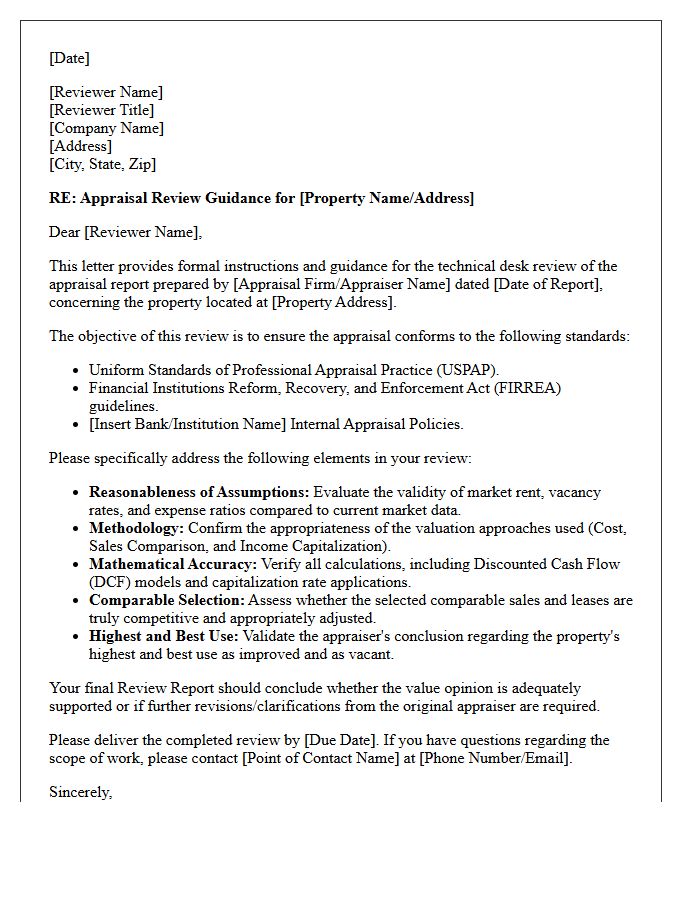 Commercial Real Estate Appraisal Review Guidance Letter