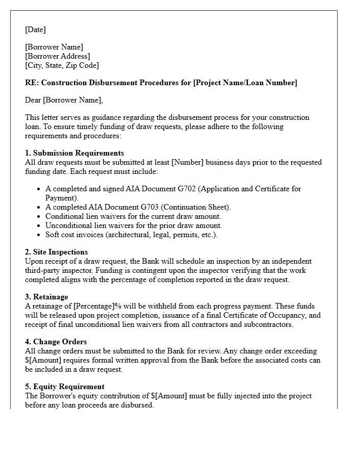Commercial Real Estate Construction Disbursement Guidance Letter