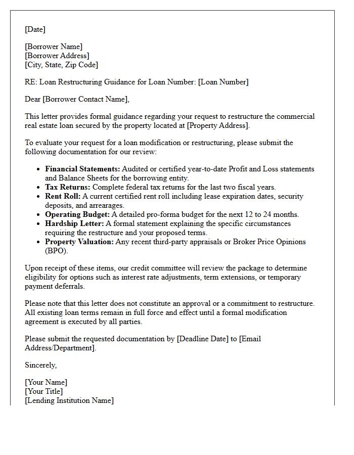 Commercial Real Estate Loan Restructuring Guidance Letter