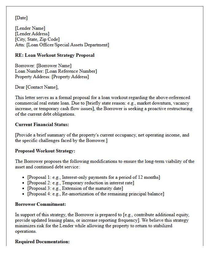 Commercial Real Estate Loan Workout Strategy Letter