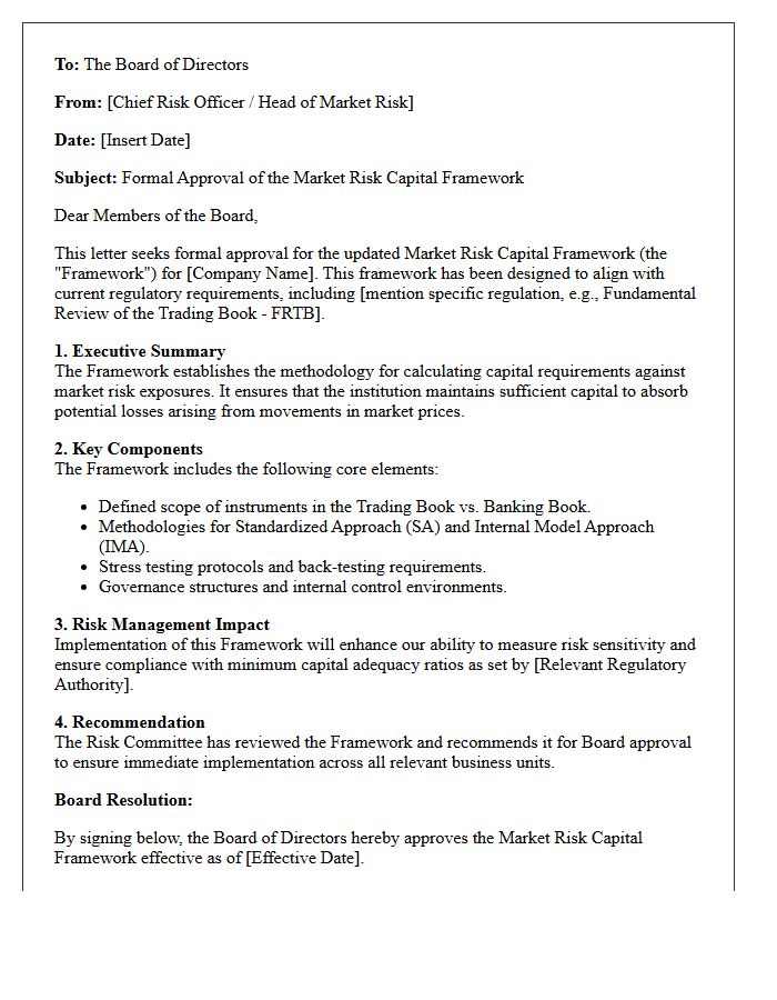Market Risk Capital Framework Board Approval Letter