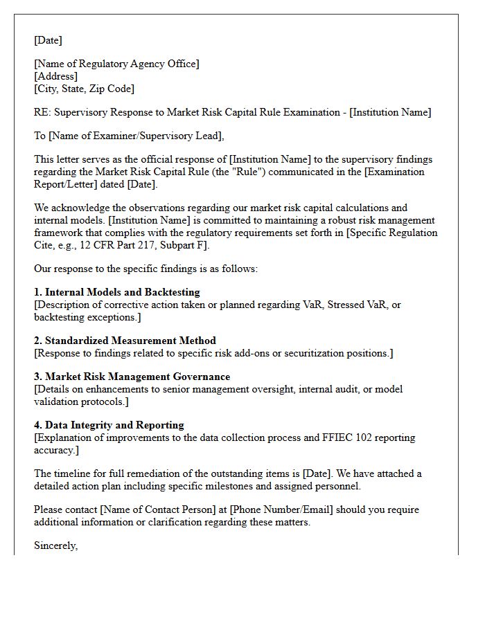 Market Risk Capital Rule Supervisory Response Letter