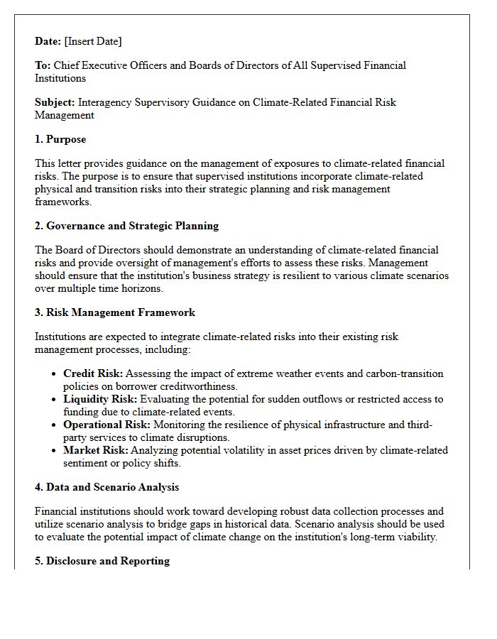 Interagency Supervisory Guidance Letter on Climate-Related Financial Risk Management