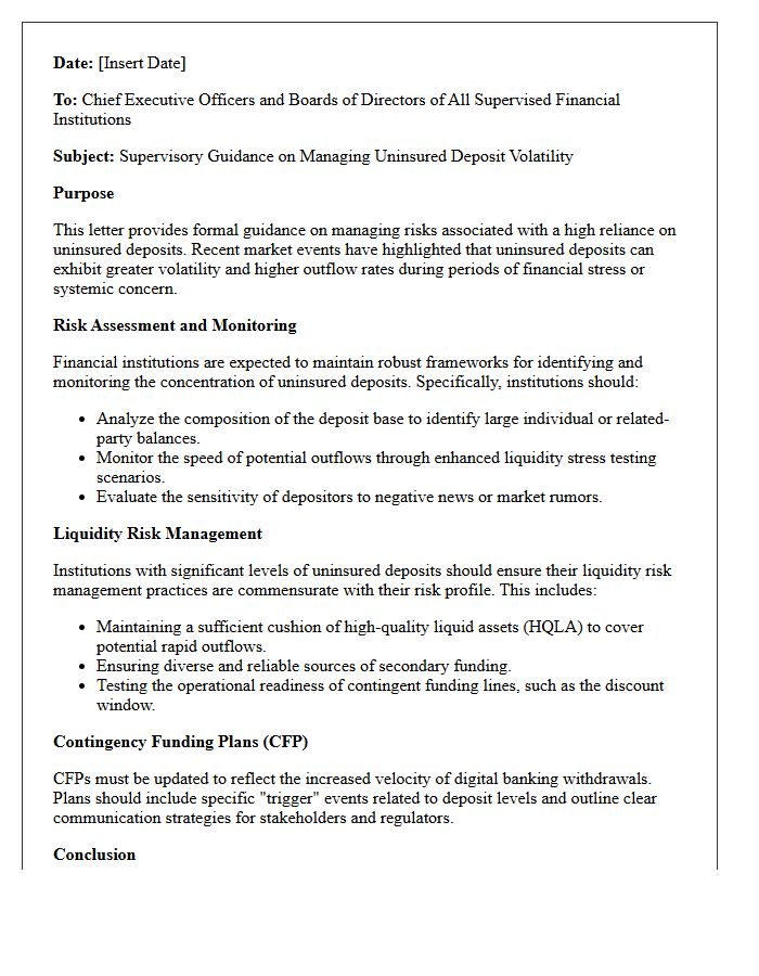 Supervisory Guidance Letter on Uninsured Deposit Volatility